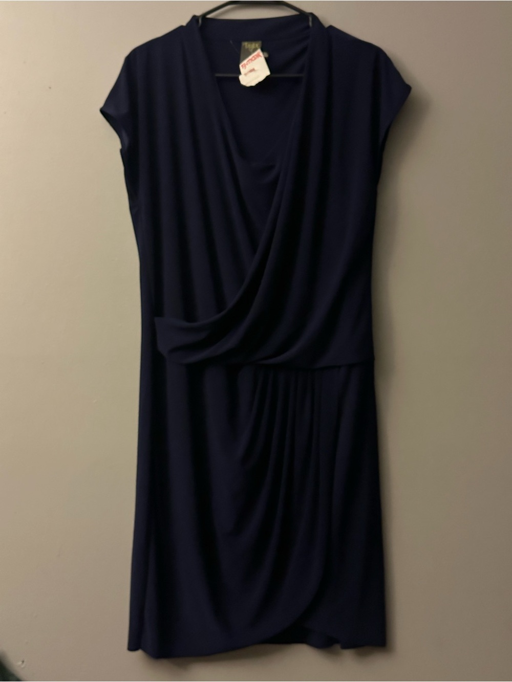 Taylor Navy Draped Midi Dress